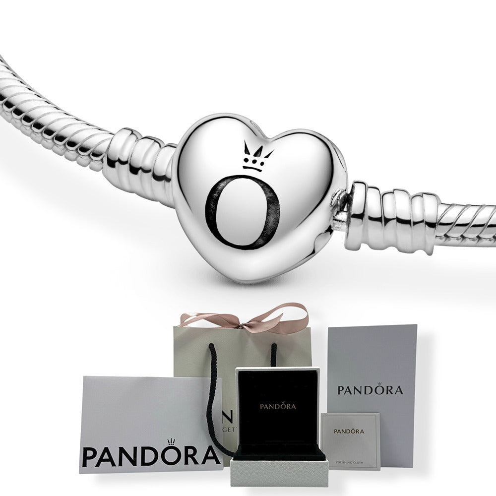 Brazalete Pandora, Cadena De Serpiente Con Broche De Corazón